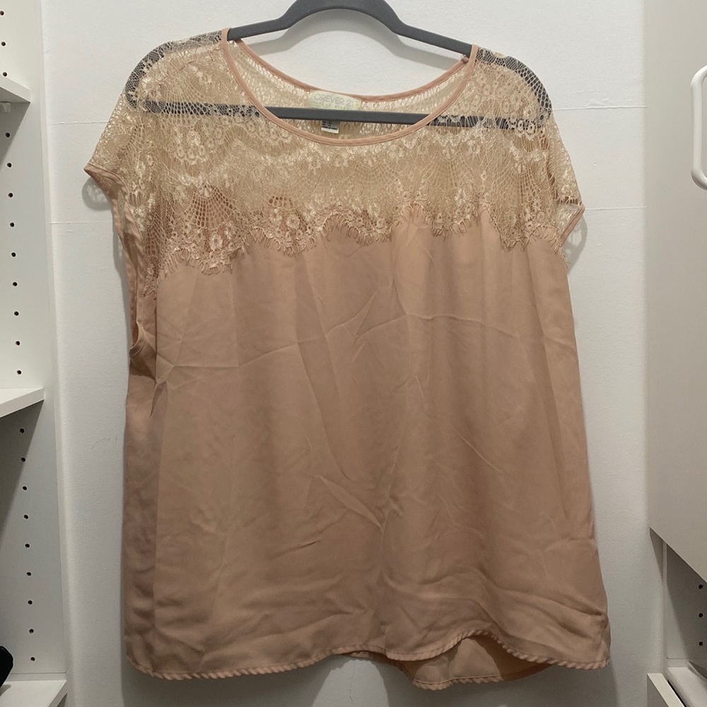 Forever 21 Blush Lace Blouse